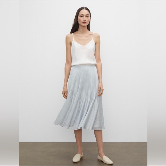 Club Monaco Yowshee Pleated Skirt In Blue - Picture 1 of 4